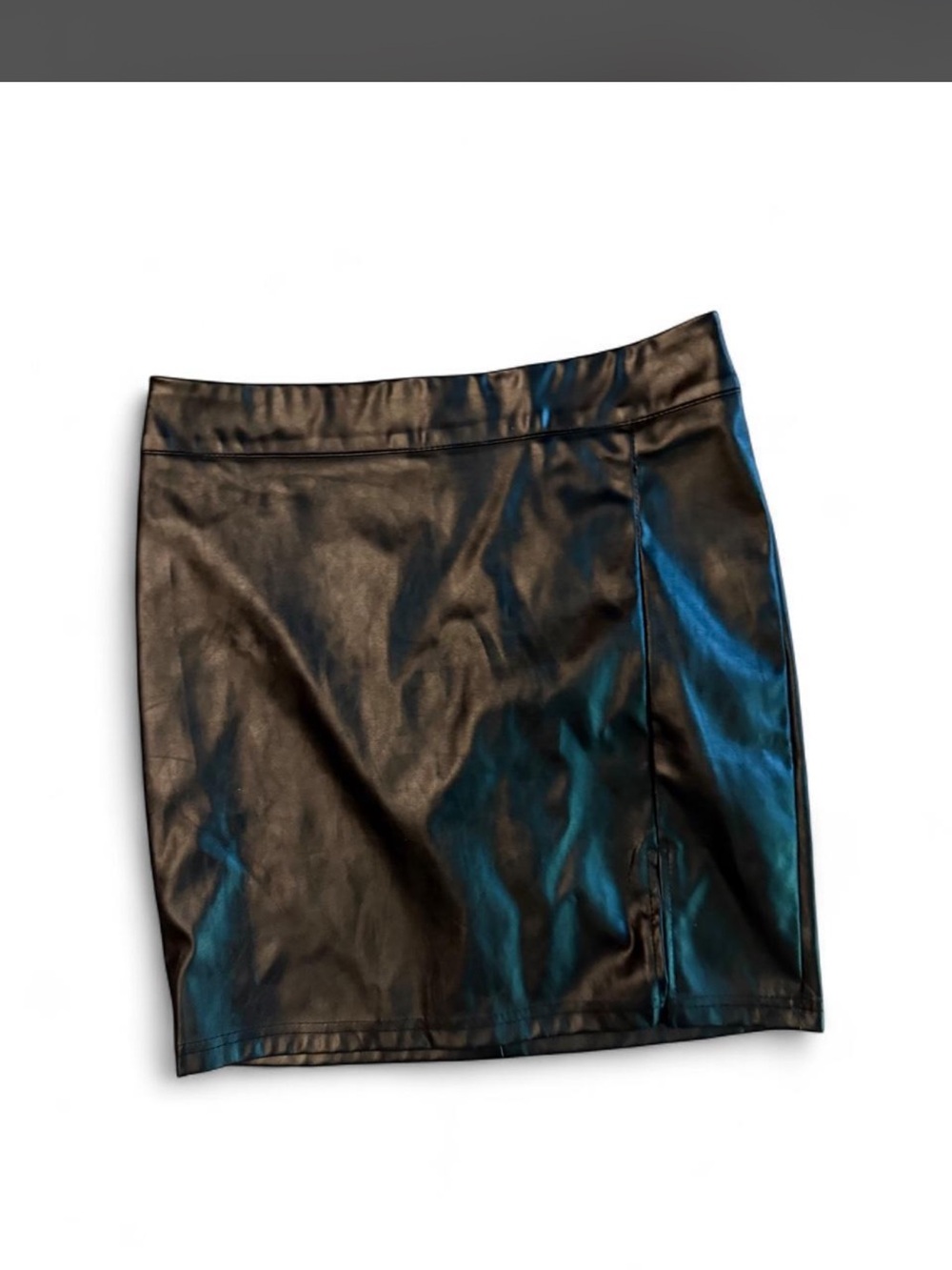 Black Faux Leather Mini Skirt - Picture 2 of 5